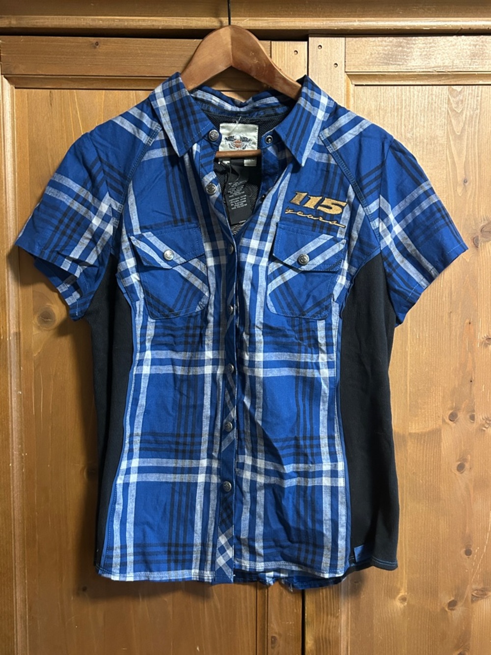 NWT Harley-Davidson motorclothes Plaid Short-Sleeve Button-Down Shirt, Large